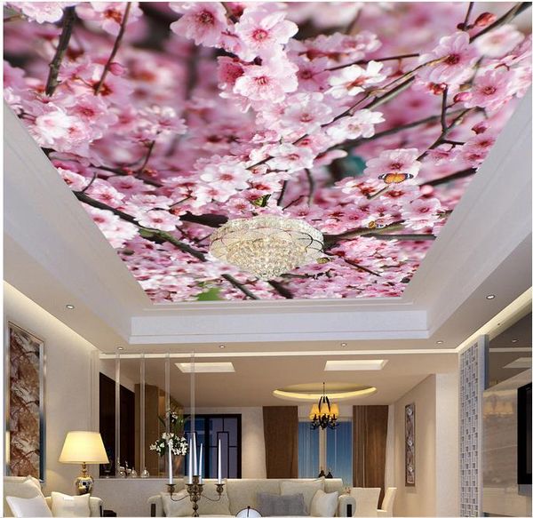 Foto personalizzata 3d soffitti affrescati wallpaper Peach blossom 3d murales carta da parati per pareti 3d