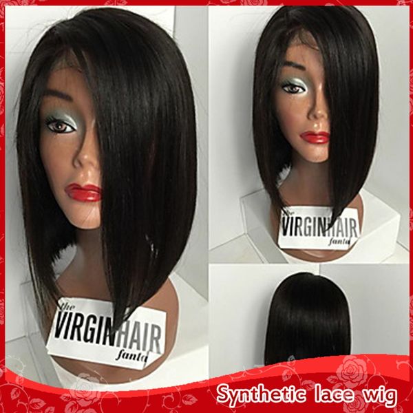 Charming Black Short Bob Wig Heat Resistant Natural Soft Short