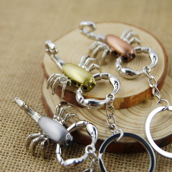 

new scorpion keychain zinc alloy key ring lovely key chain bag pendant girly hostess gift for girl women bag gift craft, Silver