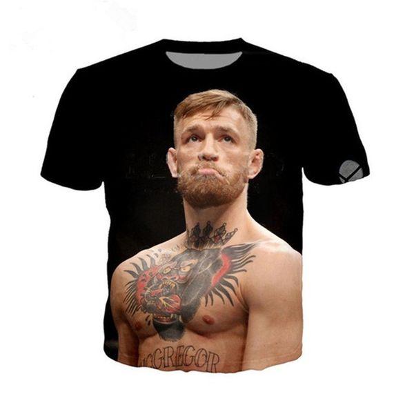 

men/womens 3d star conor mcgregor print short sleeve funny t-shirts harajuku fitness casual shirt u1018, White;black