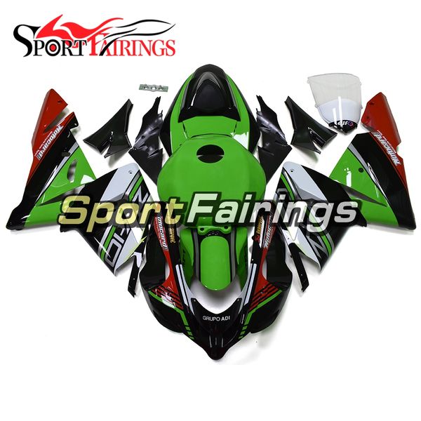 

New arrival injection complete fairing for kawa aki ninja 2004 2005 zx10r 04 05 ab pla tic motorcycle fairing kit green black bodywork new