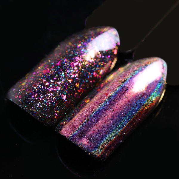 

born pretty holographic nail glitter chameleon powder 0.2g holo laser flakes sequins paillette diy nail decorations accessories, Silver;gold
