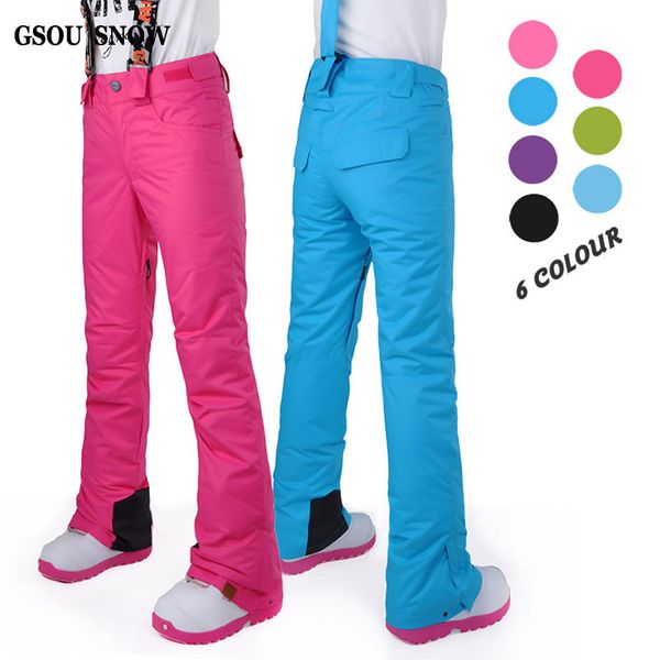 

2017 gsou snow new style ski pant female winter ski pants waterproof windproof thickening to keep warm snowboarding pants