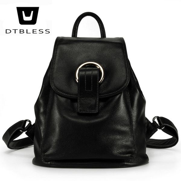 

dtbless women's genuine leather backpack 2018 new full grain leather backpacks girls school bag ladies travel bags d18031008
