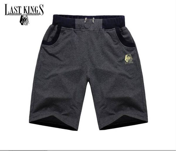 

d337161# s-5xl new style pants last king fashion mens cotton shorts elastic waist casual knee length, White;black