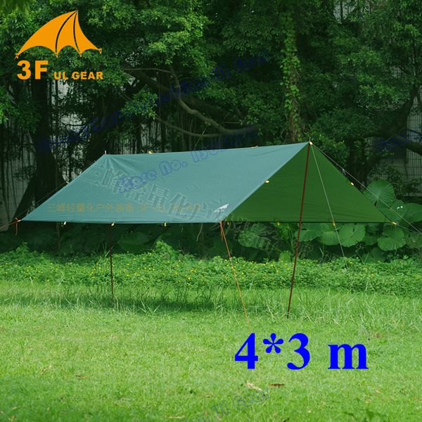 

anti uv 3f ul gear 4*3m 210t with silver coating outdoor large tarp shelter beach awning