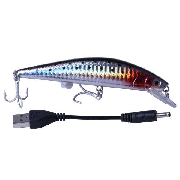 

infof 10 pieces intelligent led light fishing lure usb rechargeable fishing lures treble hook electronic fishing lamp baits lures for lake