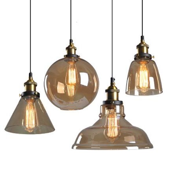 

loft glass droplight retro pendant lights smoky grey hanging light e27 pendant lamps industrial lighting fixture for bar restaurant light