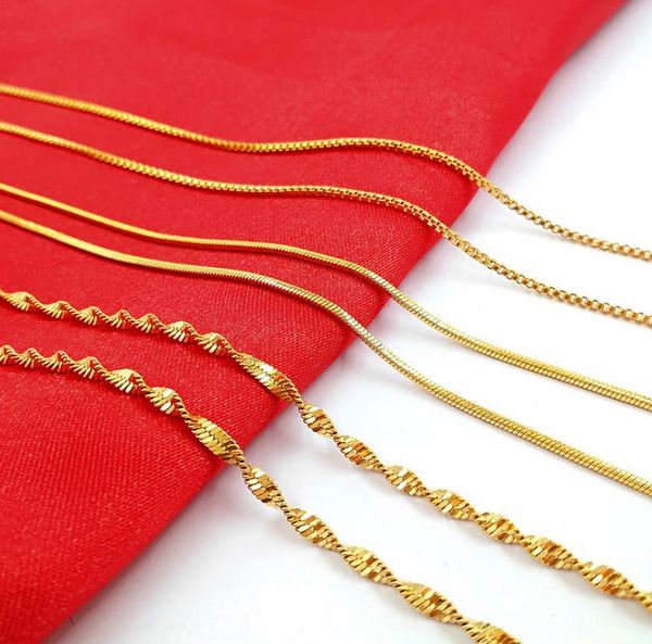 

2018 placer gold in vietnam necklace jewelry wholesale european and american jewelry gold fine full body 24k gold necklace mixed batch, Silver