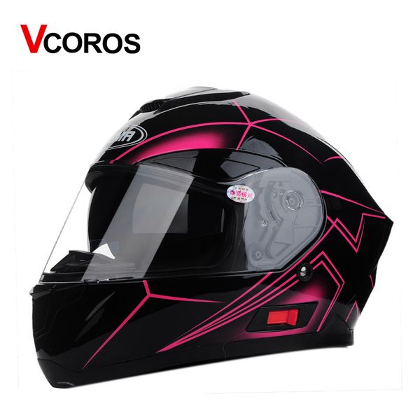 

vcoros full face motorcycle helmet anti-fog sun visor off-road racing motot helmets double lens motorbike helmet