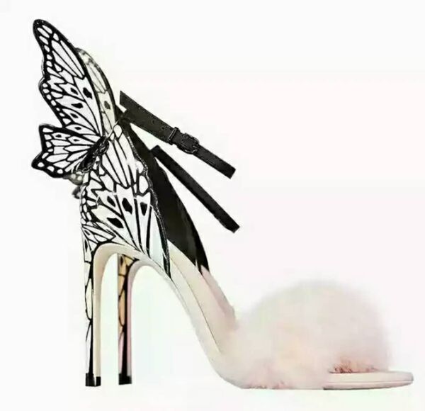 

Hot Sale Brand Sophia Webster Cleo Sandals Genuine Leather Pumps Butterfly Ultra High Heel Sandals For Women Sexy Stiletto Shoes