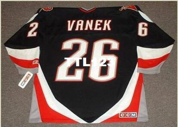 

мужские #26 thomas vanek buffalo sabres 2005 ccm ретро хоккей джерси или пользовательские любое имя или номер ретро джерси, Black;red