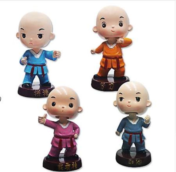 

car doll ornaments creative resin material cute cartoon spring shook his head small monk car interior decoration accessories