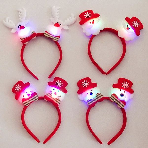 Natale con fascia per capelli, fari, fibbia per capelli, forniture per feste di Natale, oggetti di scena per la palla Led Rave Toy