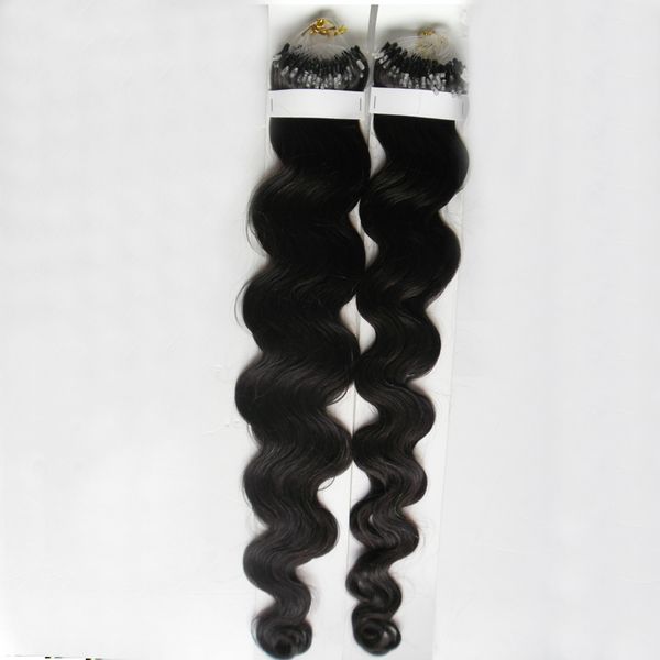 7A Micro Loop Humano Extensões de Cabelo Humano 200G 2 Pacote Micro Loop Anel Links Remy Body Wave 100% Real Extensões de Cabelo Humano Real