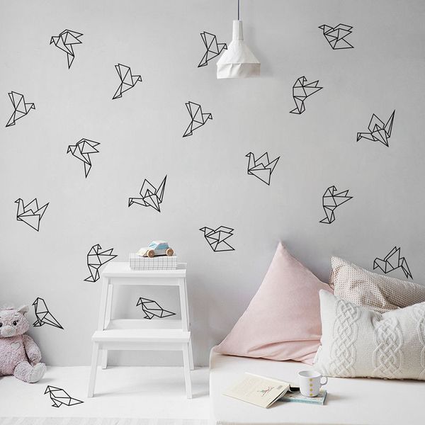 Free Eometric Origami Birds Wall Decals Nursery Art Decor