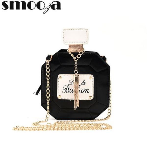 

SMOOZA кожаный флакон духов crossbody мешок цепи мини-клатч 2017 женщин сумка мода партии ж