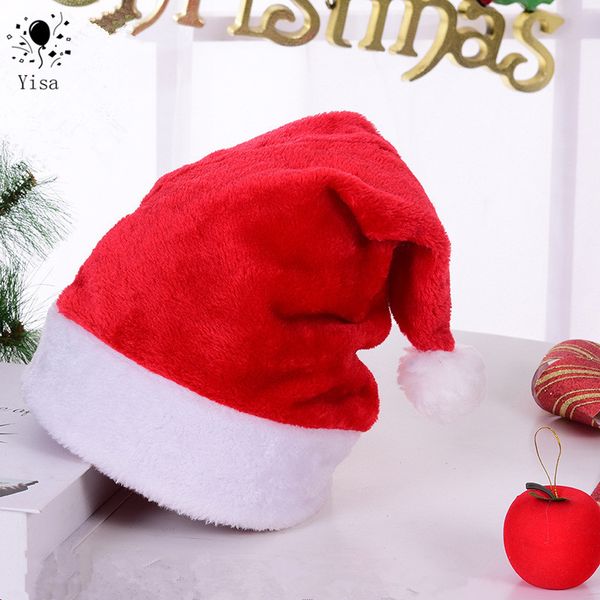 

yisa christmas decorations children high-grade plush red santa hat christmas gifts