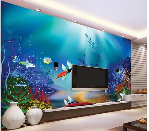 

подводный мир фон стены росписи 3d обои 3d обои для тв фоне