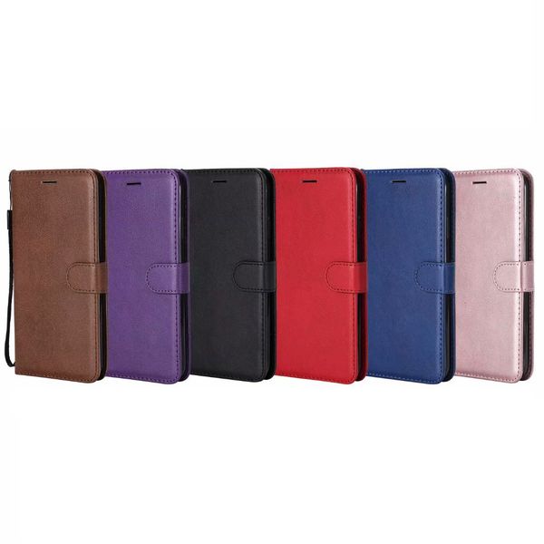 Estojos de couro para carteira PU para Iphone 15 Plus 14 13 12 Pro 11 XR XS MAX 8 7 6 SE2 5 5S Galaxy Note 20 M33 5G M53 Flip Cover Slot para cartão de identificação TPU Book Mobile Phone Pouch Strap