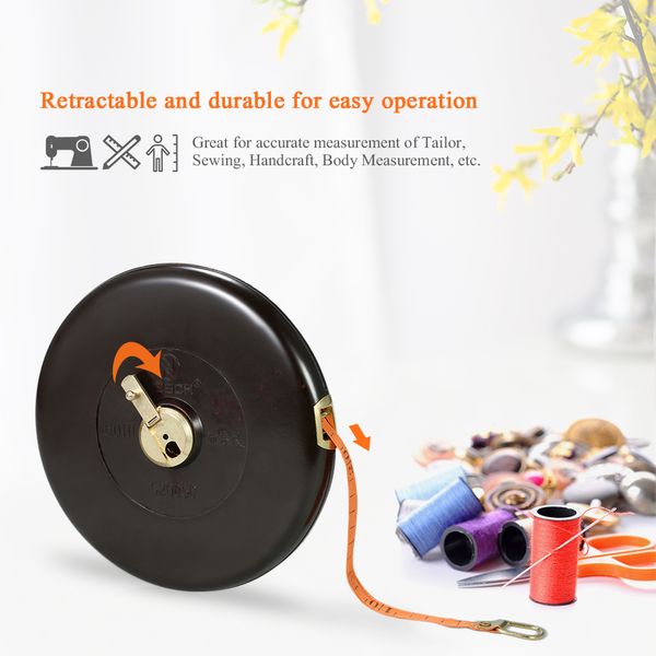 

50m/164ft professional soft tape measure retractable measuring tape tapeline double-sided measure measuring tool