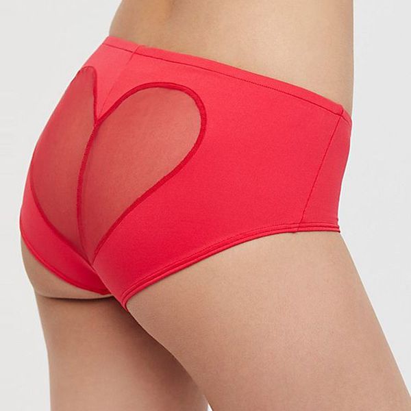 

Women Underwear Boy Shorts Patchwork Lace red Heart-shaped Allure sexy Elastic high waist band Europe Russia Trend women casual Comfortable