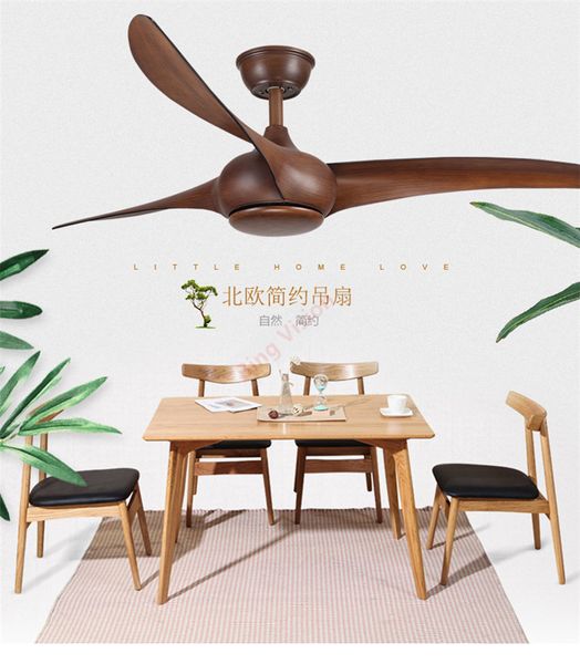 2019 Post Modern 52 Inch Brown Village Ceiling Fans Without Lights Minimalist Dining Room Living Room Ceiling Fan With Remote Control From Fried