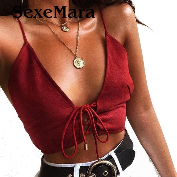 

2017 velet women red bralette crop summer autumn basic solid strappy suede cami camisole women clothes, Black;white
