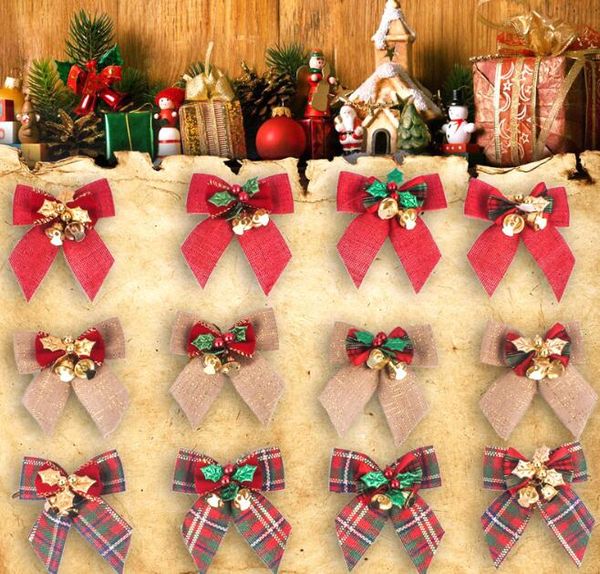 

рождество галстук-бабочку xmas дерево вися орнамент белье красная сетка галстук-бабочку симпатичные бантом рождественские украшения