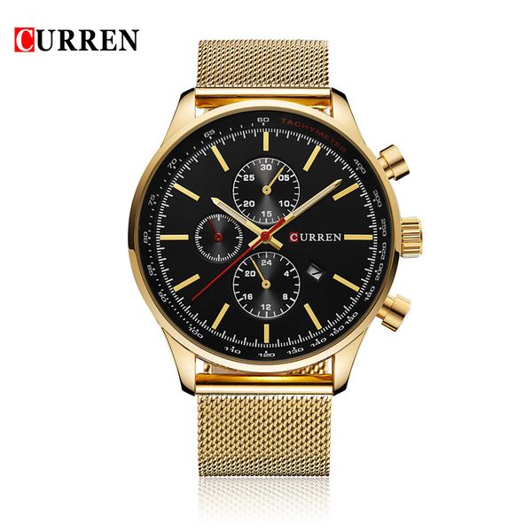 

curren 8277 mens watches watch men waterproof quartz wristwatch male business clock timer wrist watch relogio, Slivery;brown