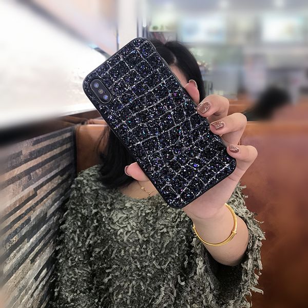 

fashion sparkle glitter phone case for iphone xs max xr x 8 7 6 6s plus powder sequins diamond case cover for iphone 6 iphone 7 coque capa