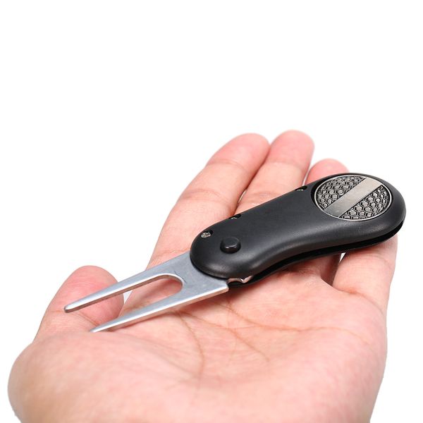 

1pc steel golf fork divot repair tool button golf training accessories magnetic ball marker fork