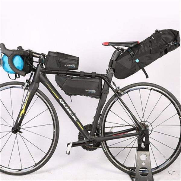 

roswheel bicycle bags bike head front tube bag full waterproof nylon tail saddle bags bicycle panniers attack series