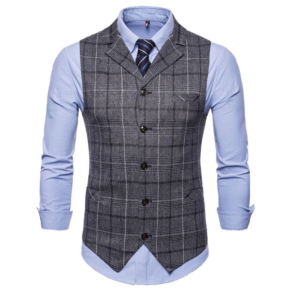 

men suit vest slim single-breasted waistcoat gilet business social blazer wedding groom men plus size, Black;white