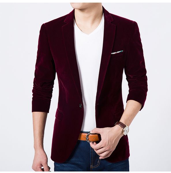 

2018 spring period and the male leisure cultivate one's morality pleuche blazer young people dress wine red coat of england, White;black