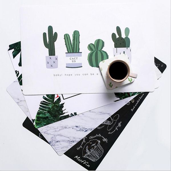 

1pc fashion cactus desk mat table novelty placement for mugs cup table decoration desk set accessories