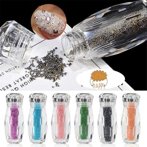 

crystal bead nail sticky drill bottom rhinestone transparent beads micro drill bottle nail art rhinestone decoration, Silver;gold