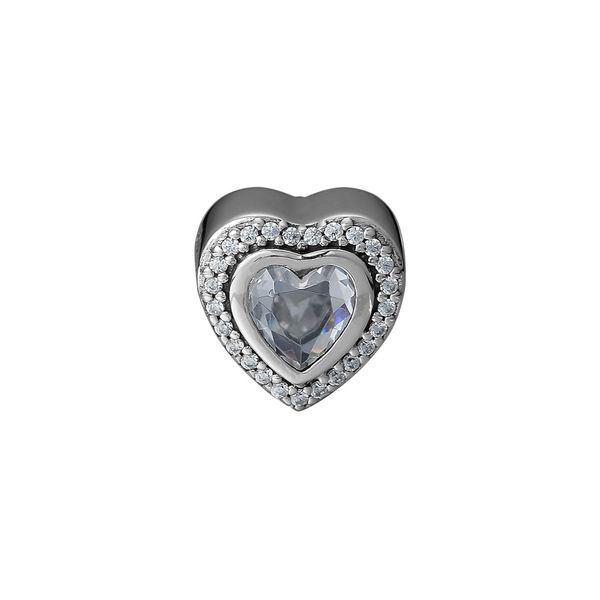 

sparkling love charm beads for jewelry making fit chairms 925 silver snake bracelet & bangle fashion heart with cz stone autumn collection, Black