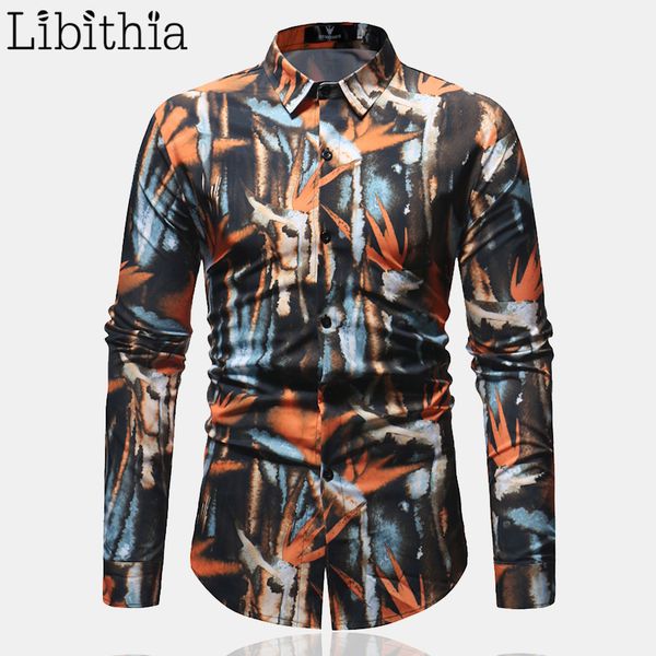 

print men casual dress shirts long-sleeved clothes male -3xl camisa hombre autumn square collar social standard version t198, White;black