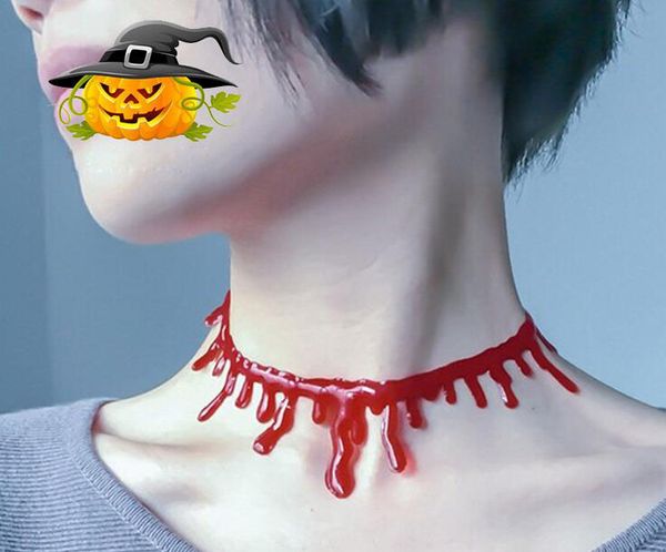 Decoração de Halloween horror vampiro sangue escuro Colar KTV casa fantasma personalidade criativa colar de sangue Hallowmas 100pcs