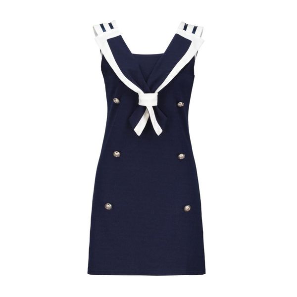

2018 cute sweet high-waist casual sheath elegant school women dress slim pleated button girls travel beach blue fashion dresses, White;black