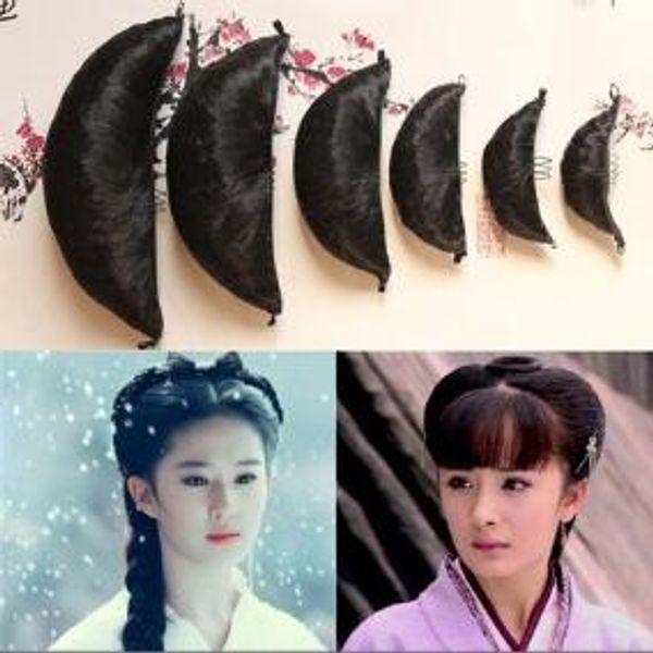 Ancient Costume Fairy Glaze Simple Siput Hair Bun Wig Ox Horn Bud