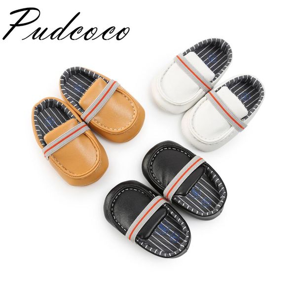 

pudcoco 2018 brand new fancy infant baby boy pu leather soft first walker shoe prewalker crib shoe