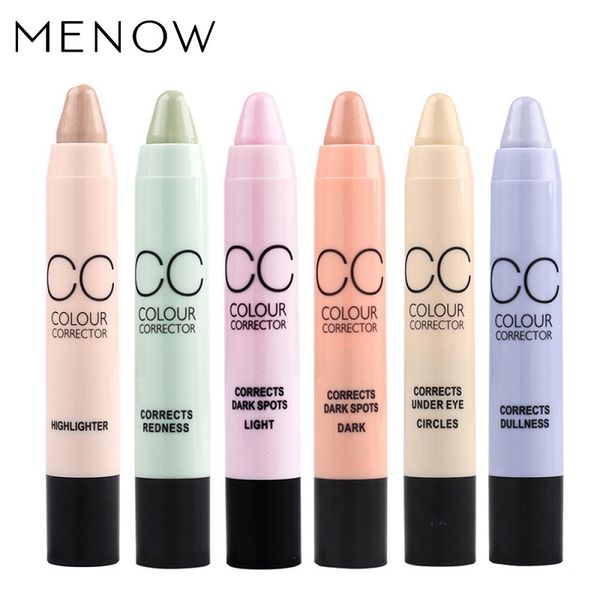 

face makeup cc color corrector blemish concealer cream base palette pen pencil corretivo stick by menow cosmetic 6 colors