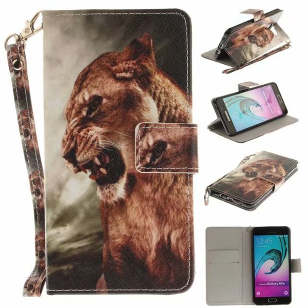 

flip wallet case for samsung galaxy a510 a5 2016 cases coque animal wolf tiger lion painted leather phone bags accessories cover