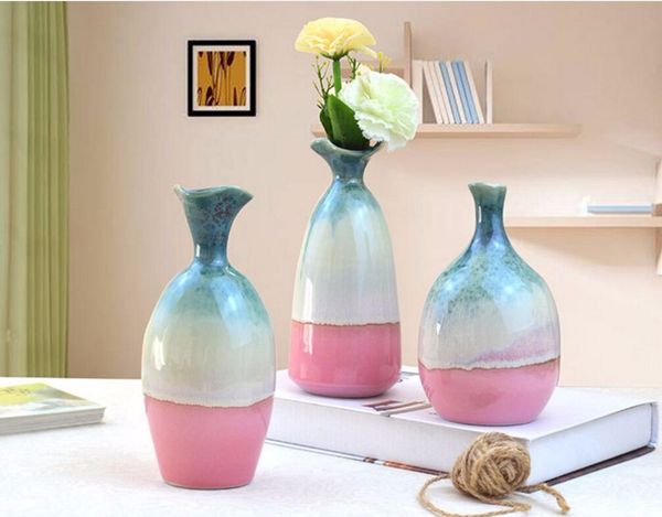 17x8cm Mini Ceramic Vase Flower Arrangement Living Room Decoration