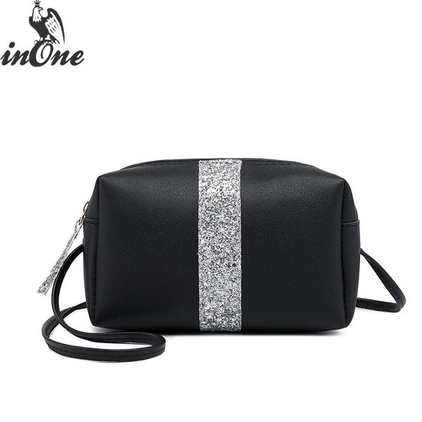 

inone 2018 ladies hand bags women messenger shoulder cell phone crossbody bags with sequines purse solid wine grey brown black