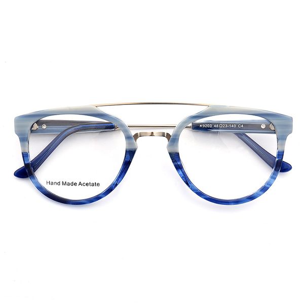 

kesmall fashion acetate optical glasses frame men anti blue eyeglasses frames vintage eyewear women myopia glasses frame yj1161, Silver
