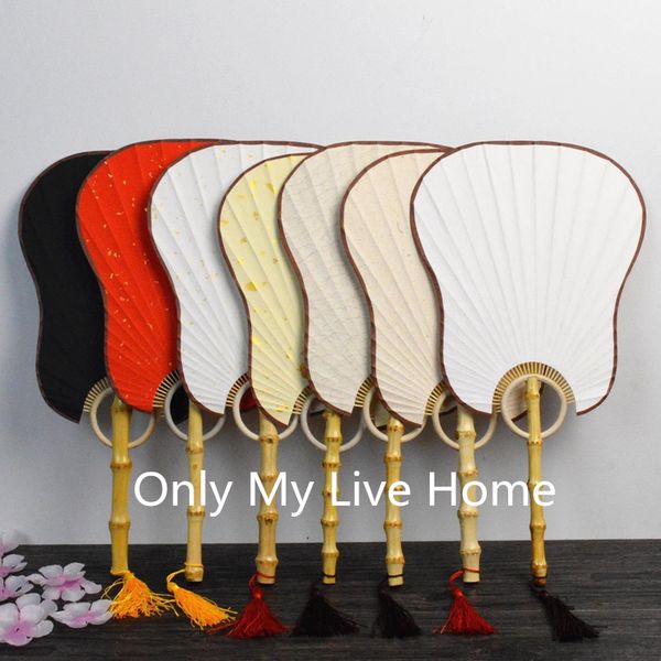 

decorative vintage hand fan rice paper chinese fan painting diy fine art program bamboo handle traditional craft fans