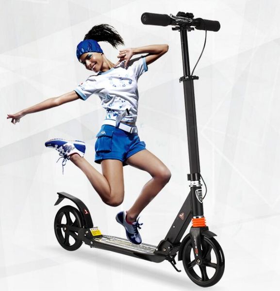 

fashion city two wheel scooter folding design protable scooter 3 adjustable gears black white bearing 120kg